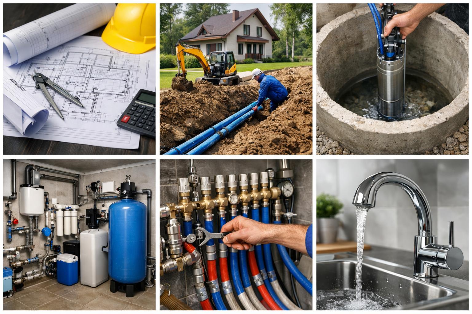 Полный цикл Водоснабжение коттеджа под ключ — от проекта до первого крана без хлопот