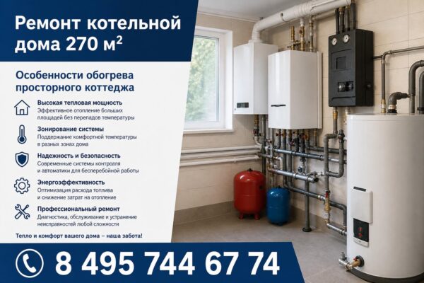 Ремонт котельной дома 270 м²