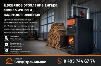Дровяное отопление ангара