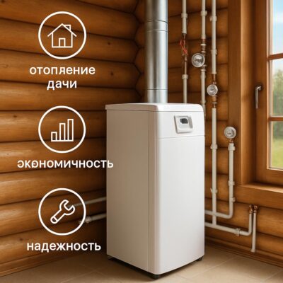 Отопление дачи с помощью напольного газового котла