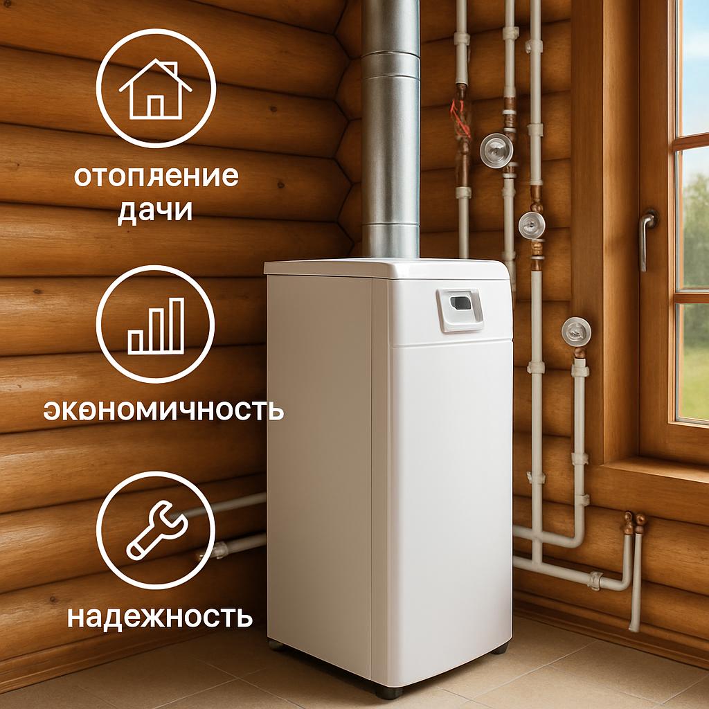 Отопление дачи с помощью напольного газового котла