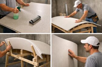 Как согнуть гипсокартон без трещин