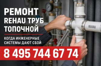Ремонт труб Rehau в топочной