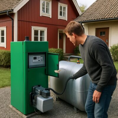 Жидкотопливное отопление частного дома в Каринском