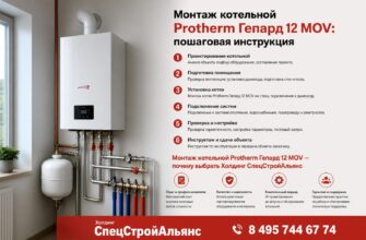 Монтаж котельной Protherm Гепард 12 MOV