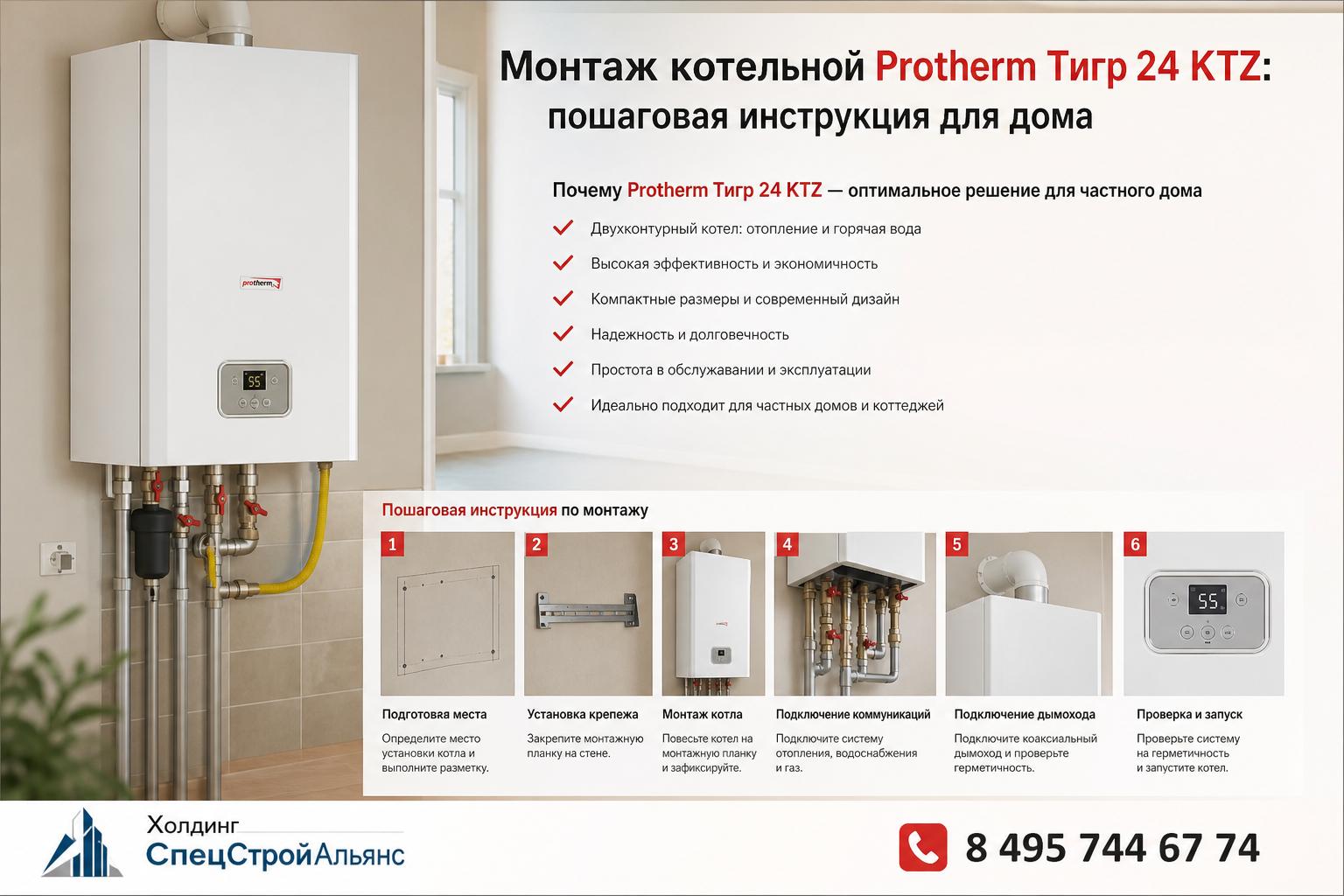 Почему Protherm Тигр 24 KTZ — оптимальное решение для частного дома Почему Protherm Тигр 24 KTZ — оптимальное решение для частного дома