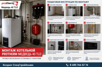 Монтаж котельной Protherm Медведь 40 TLO