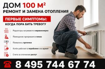 Дом 100 м² Ремонт и Замена Отопления