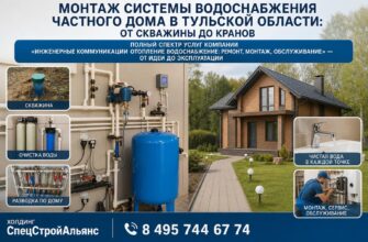 Монтаж системы водоснабжения частного дома в Тульской области