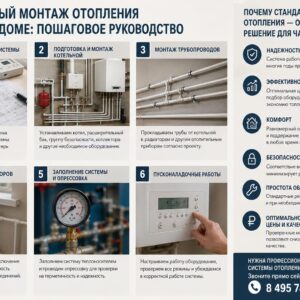 Стандартный монтаж отопления в частном доме