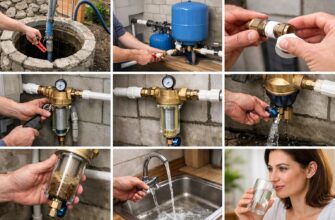 Водоснабжение от колодца: монтаж промывного фильтра