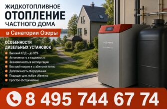 Жидкотопливное отопление частного дома в Санатории Озеры