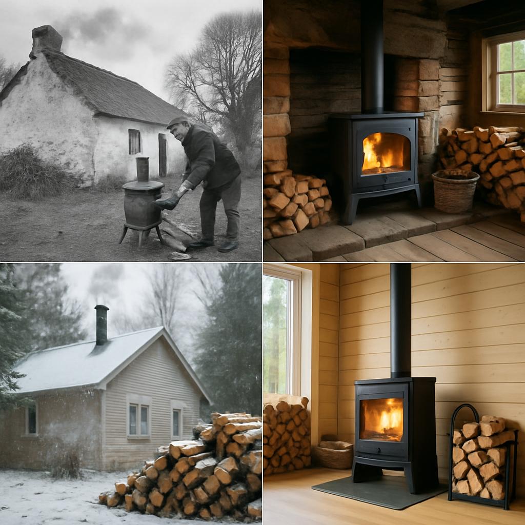 Отопление коттеджа дровами