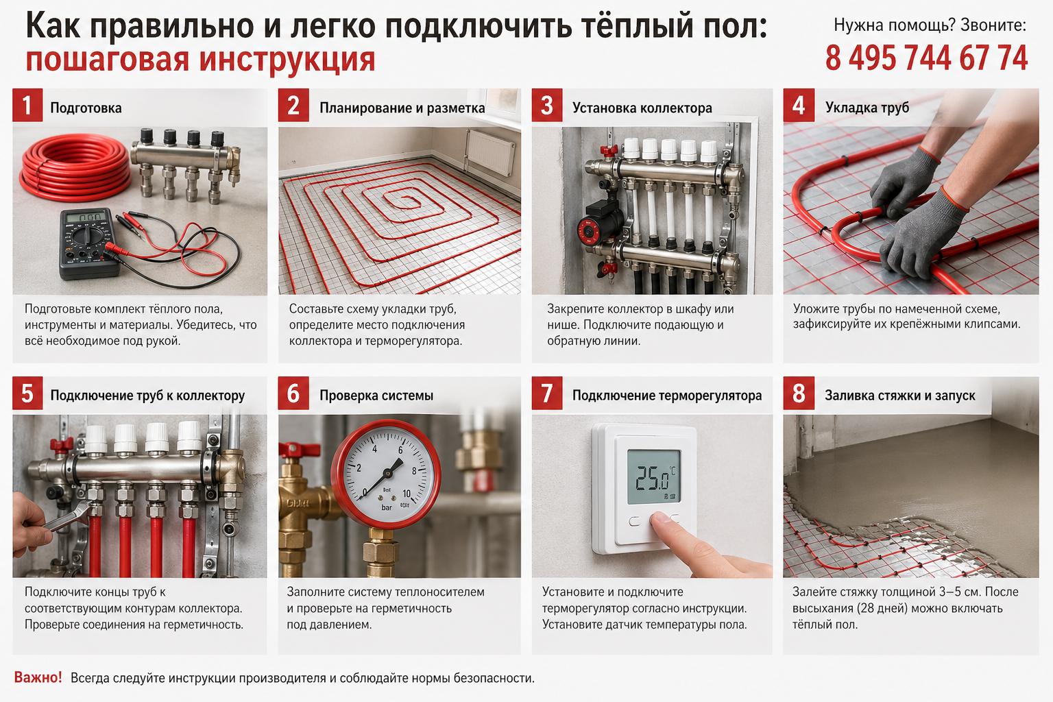 Пошаговая инструкция: как правильно и легко подключить тёплый пол