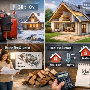 Площадь обогрева дровяным котлом