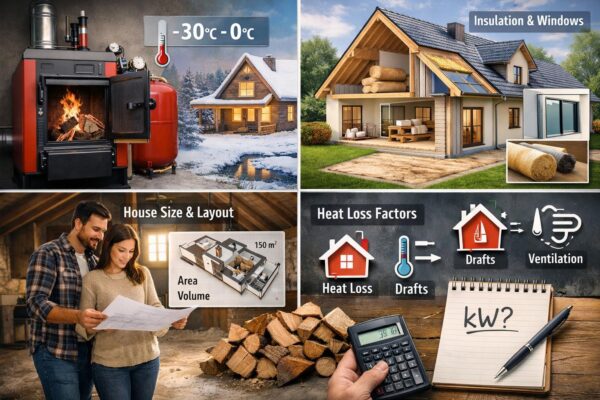 Площадь обогрева дровяным котлом