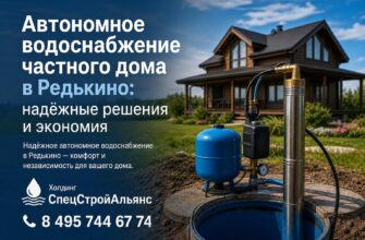 Автономное водоснабжение частного дома в Редькино