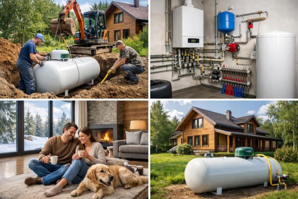 Водяное отопление от газгольдера