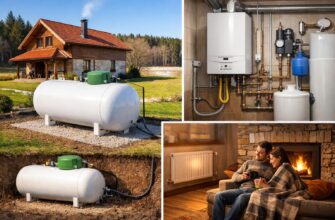 Отопление газовым котлом от газгольдера