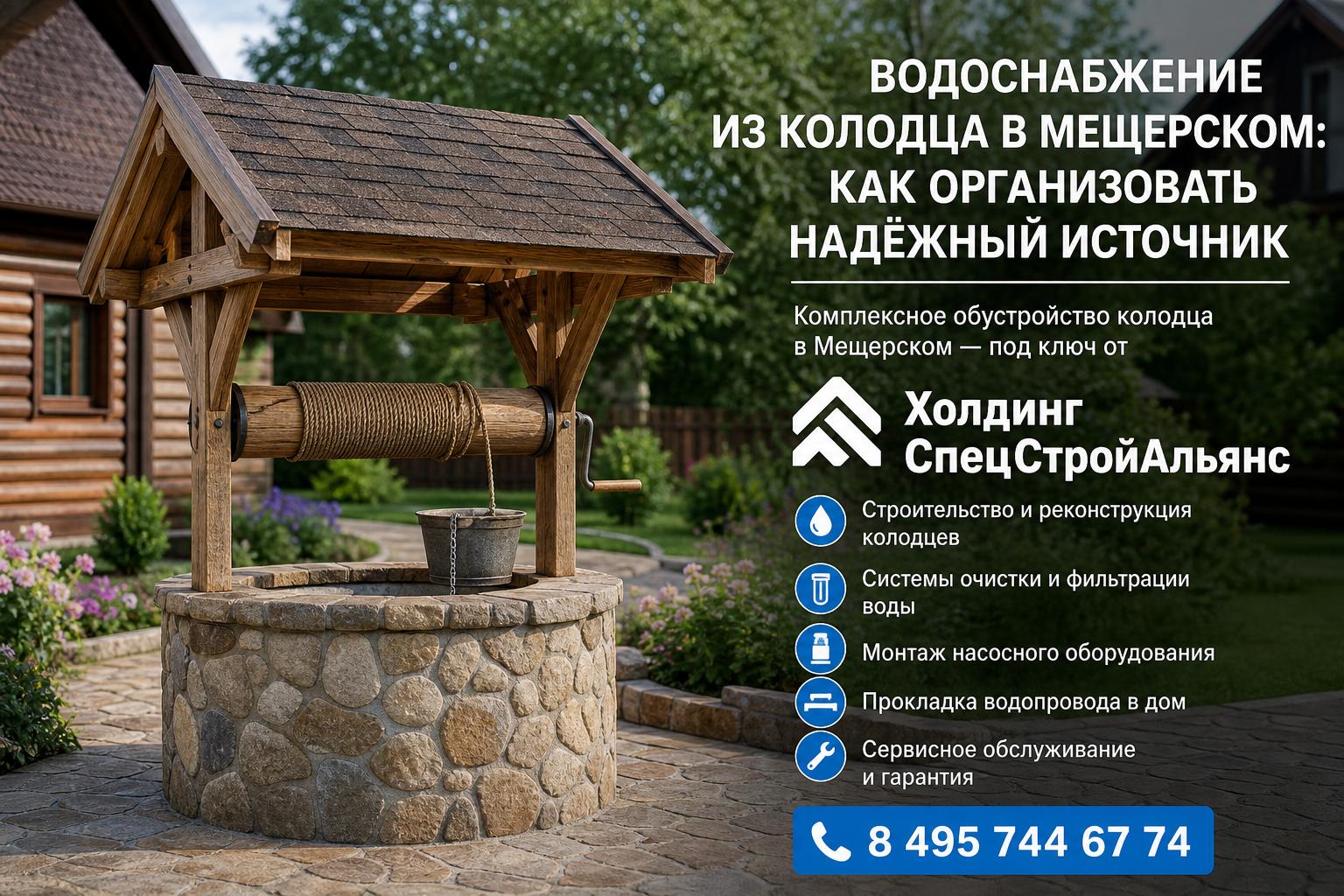 Комплексное обустройство колодца в Мещерском — под ключ от