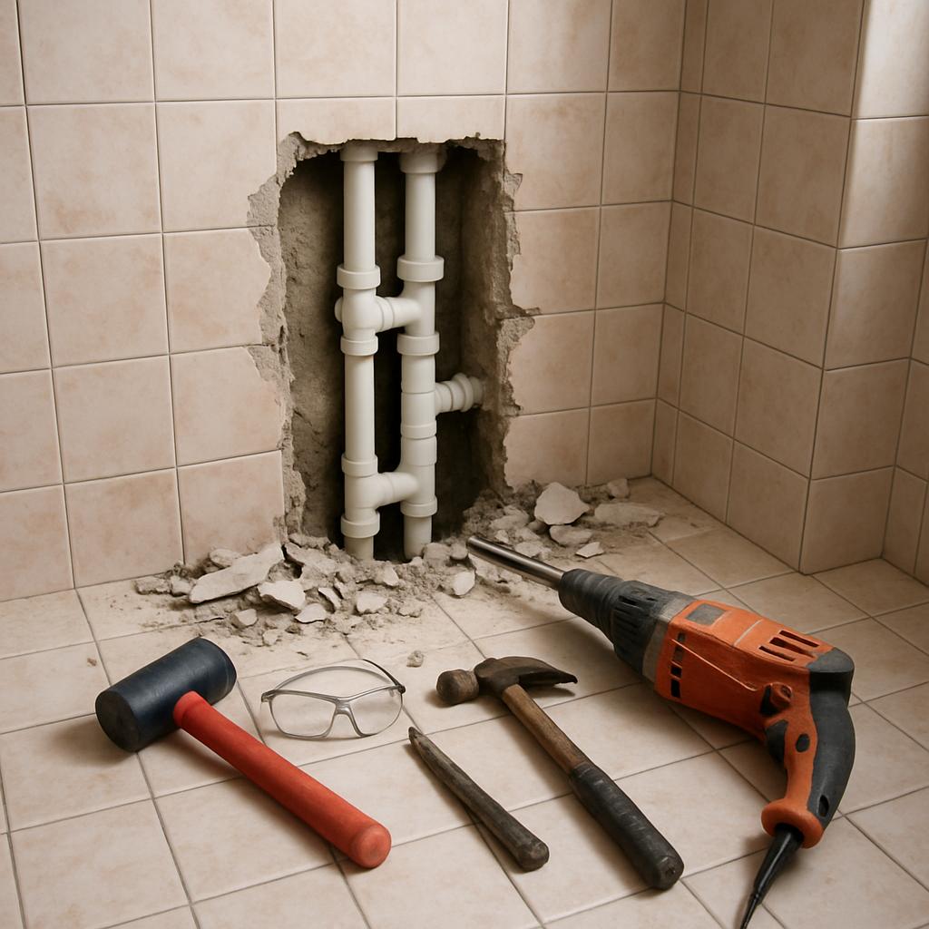 Ремонт труб под плиткой в квартире