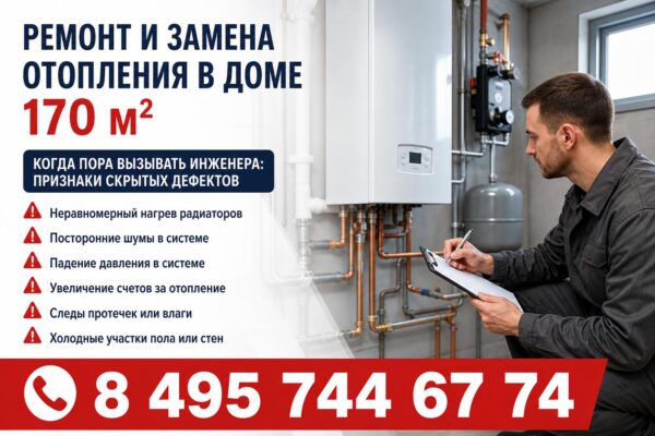 Ремонт и полная замена отопления в загородном доме площадью 170 квадратных метров: разбираем детали
