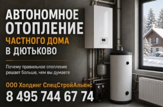 Автономное отопление частного дома в Дютьково