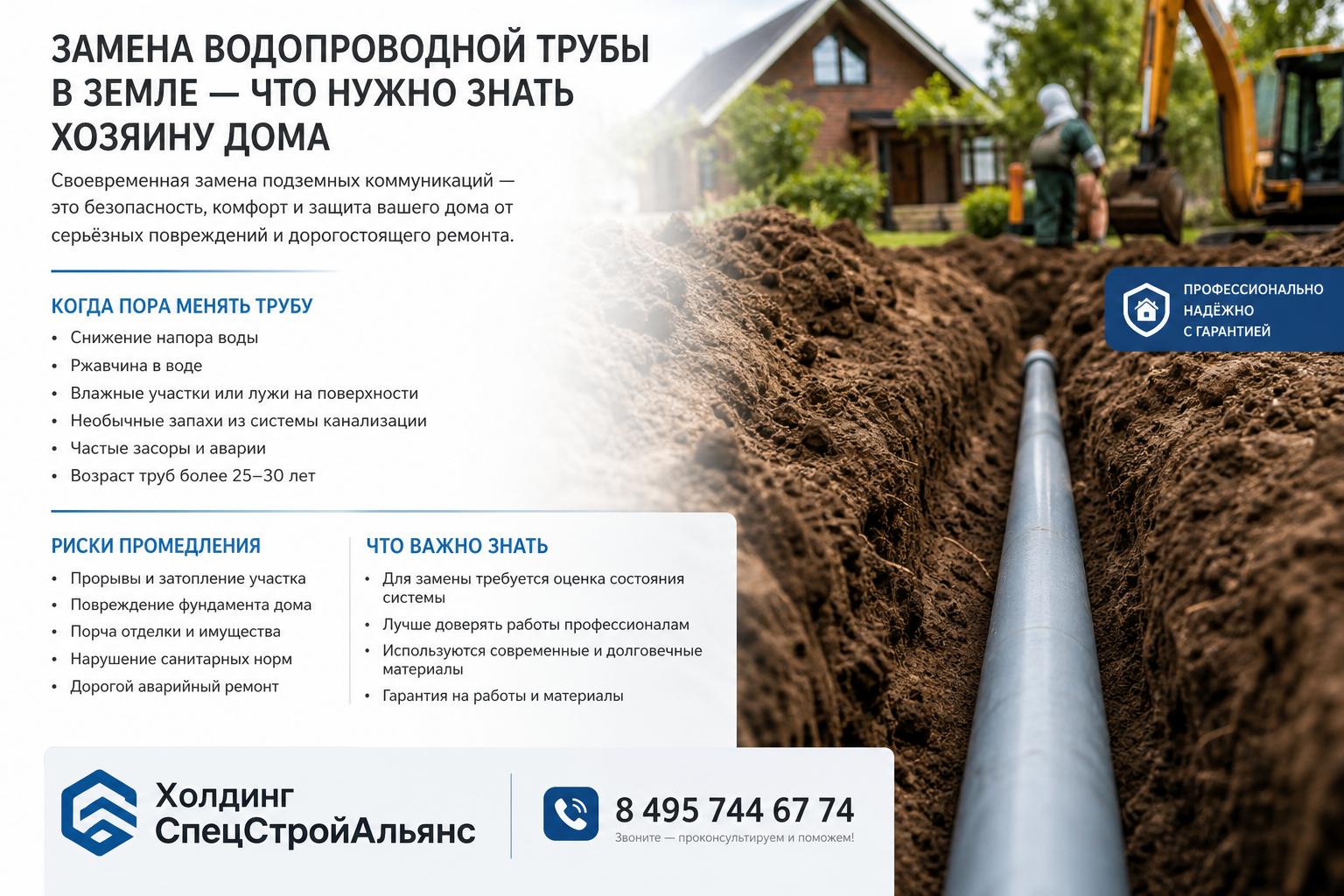 Когда пора менять канализационную или водопроводную трубу в земле: признаки и риски для дома