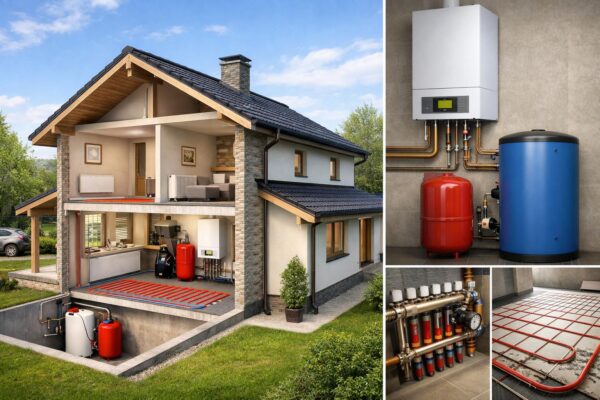 Автономное водяное отопление коттеджа