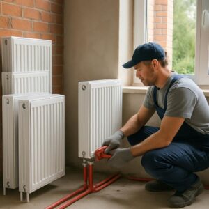 Поставка стальных радиаторов и монтаж отопления в частном доме