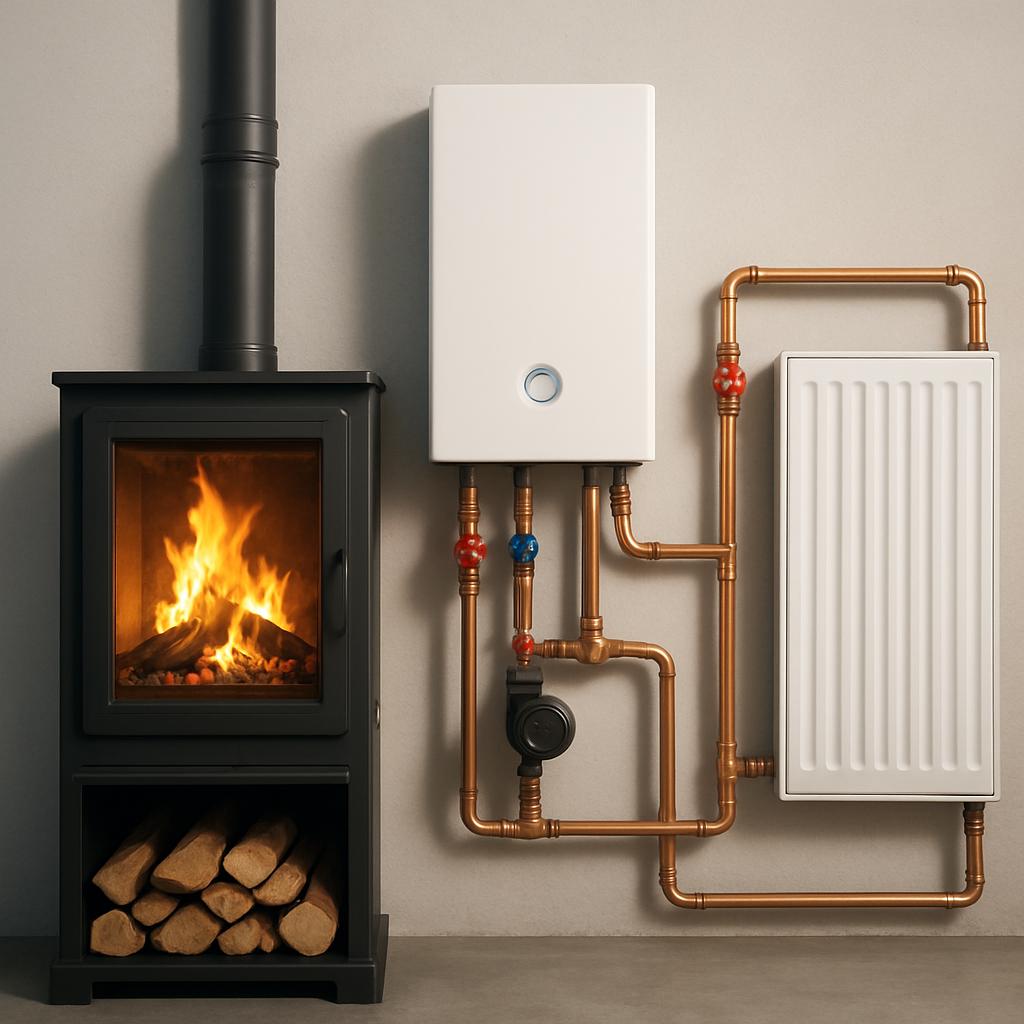 Устройство электро-дровяного отопления Устройство электро-дровяного отопления