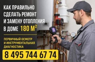 Ремонт, замена и модернизация отопления в загородном доме 180 кв. м