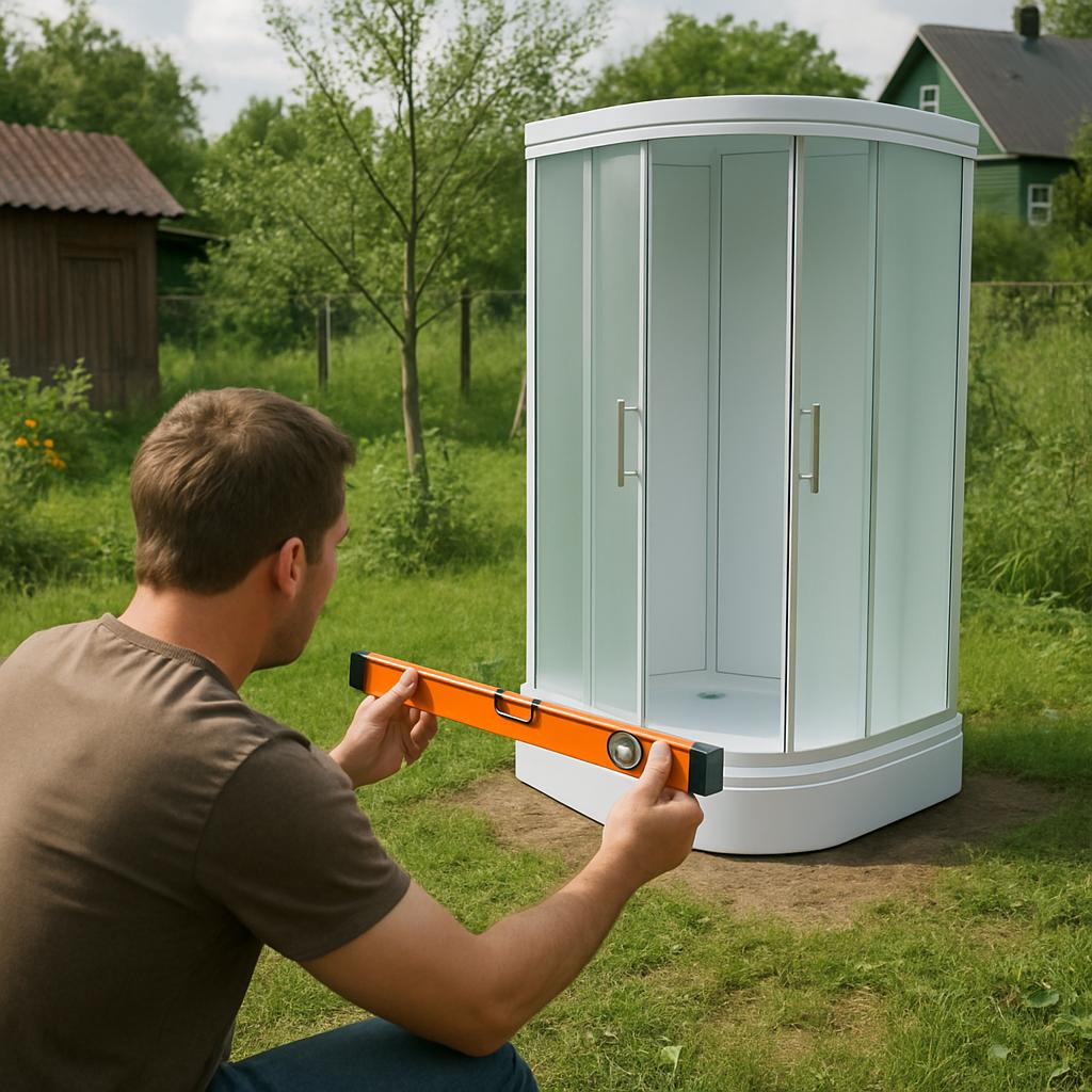 Установка душевой кабины на даче