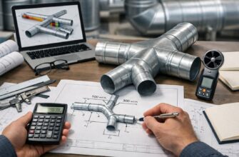 Расчет разветвления трубопровода вентиляции