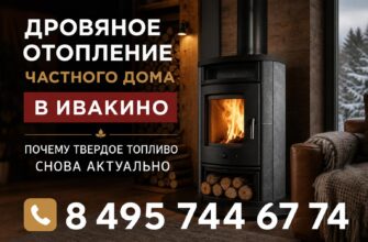 Дровяное отопление частного дома в Ивакино
