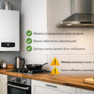 Можно ли устанавливать котёл на кухне для отопления частного дома?