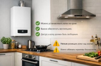 Можно ли устанавливать котёл на кухне для отопления частного дома?