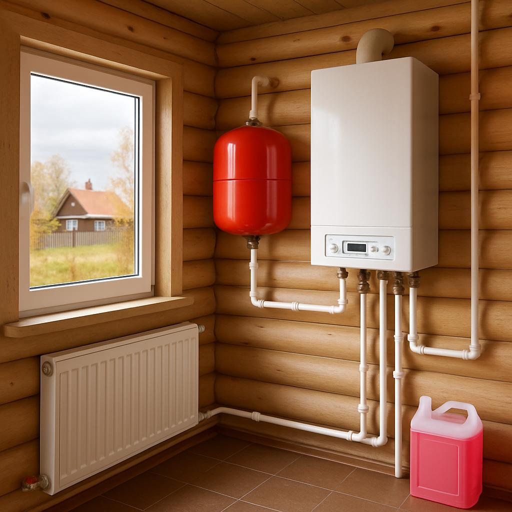 Отопление дачного дома на антифризе