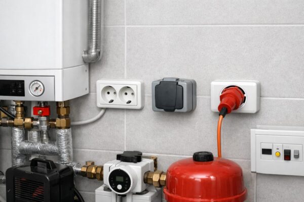 Розетки в котельной частного дома