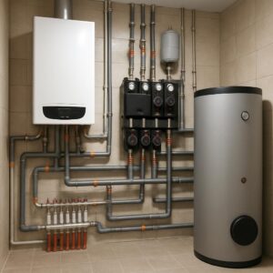 Отопление и котельная частного дома 250 м²