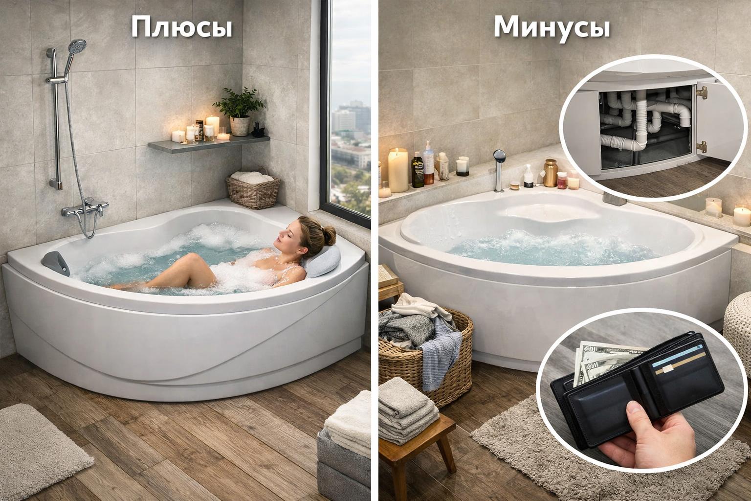 Угловые ванны: плюсы и минусы покупки. Угловые ванны: плюсы и минусы покупки.