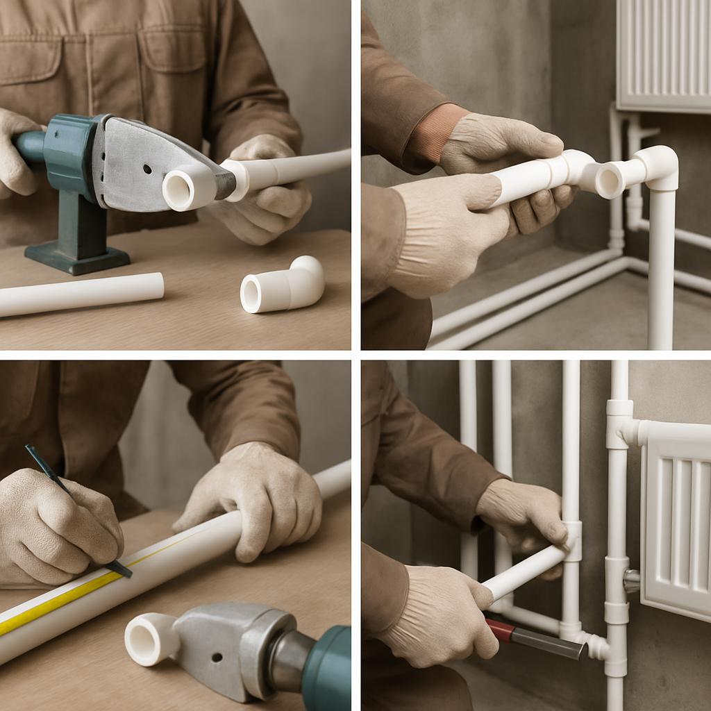 Монтаж полипропиленовых труб для отопления Монтаж полипропиленовых труб для отопления