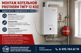 Монтаж котельной Protherm Тигр 12 KOZ