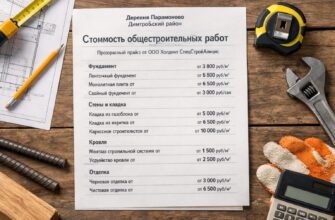 Стоимость общестроительных работ в Д. Парамоново (Дмитровский район)