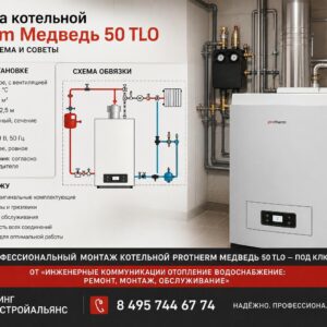 Установка котельной Protherm Медведь 50 TLO