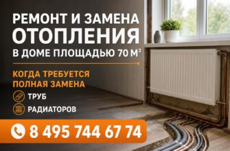 Ремонт и замена отопления в доме площадью 70 м²