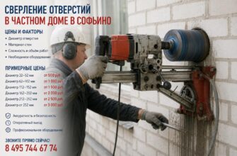 Сколько стоит сверление отверстий в частном доме в Софьино