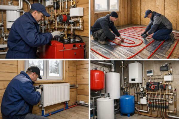 Установка отопления на даче