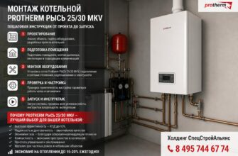 Монтаж котельной Protherm РЫСЬ 25/30 MKV
