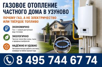 Газовое отопление частного дома в Узуново